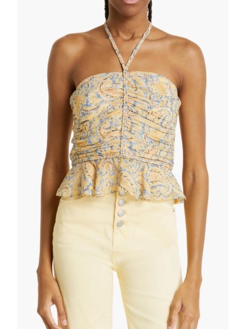 Veronica Beard Arienne Paisley Silk Halter Top